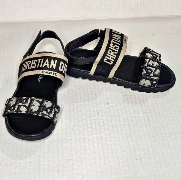 Dior Kids Sandals Size 30 Oblique Monogram Toddler Girls Luxury Shoes - Picture 3 of 14